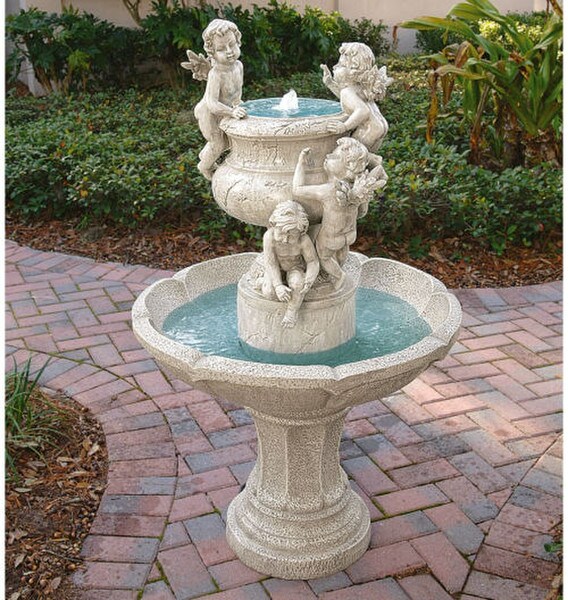 Cherubs at Play Sculptural Fountain Classical Garden Focal Point Replica